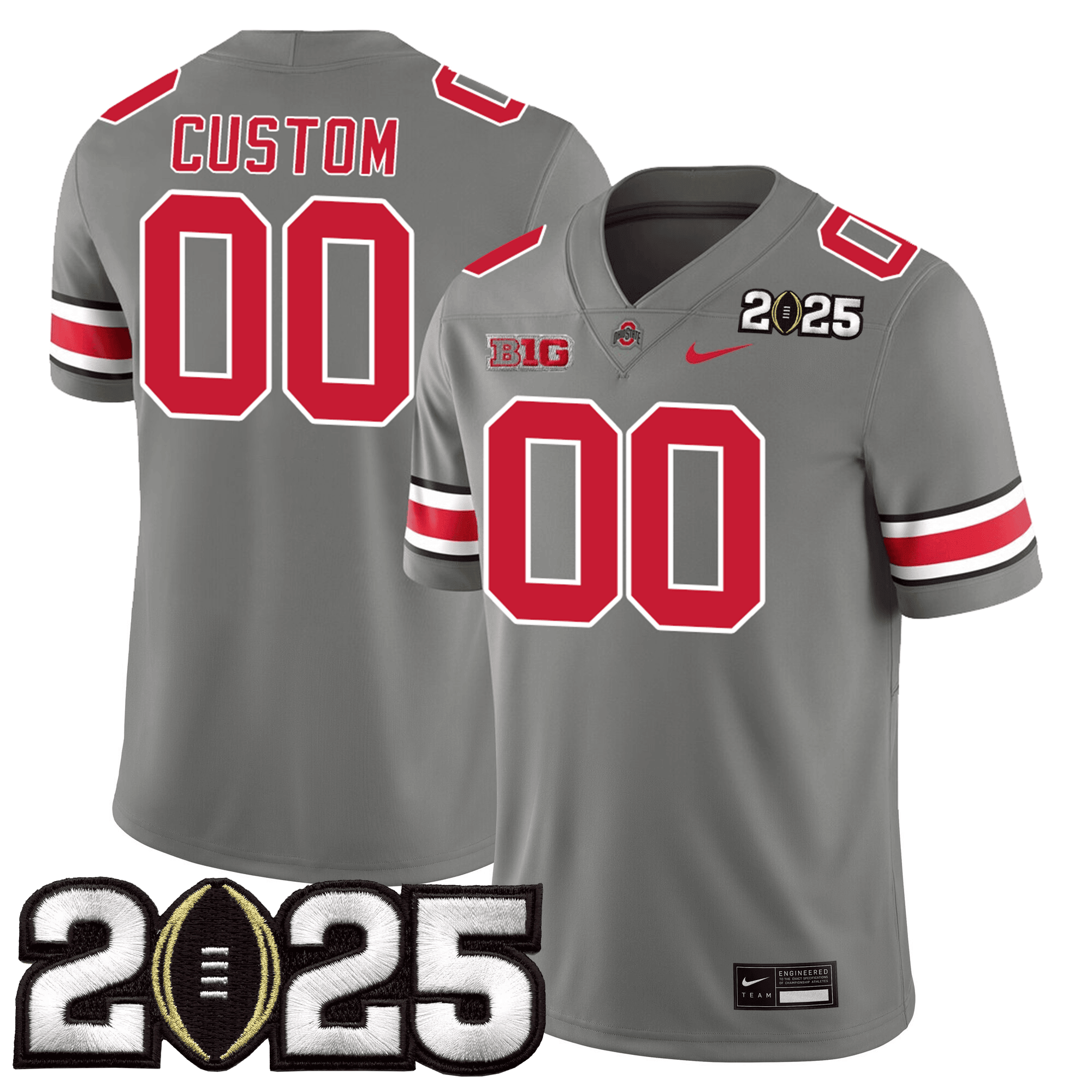 Custom Name/Gender Ohio State Buckeyes Jersey – CFP Final Patch – All Stitched