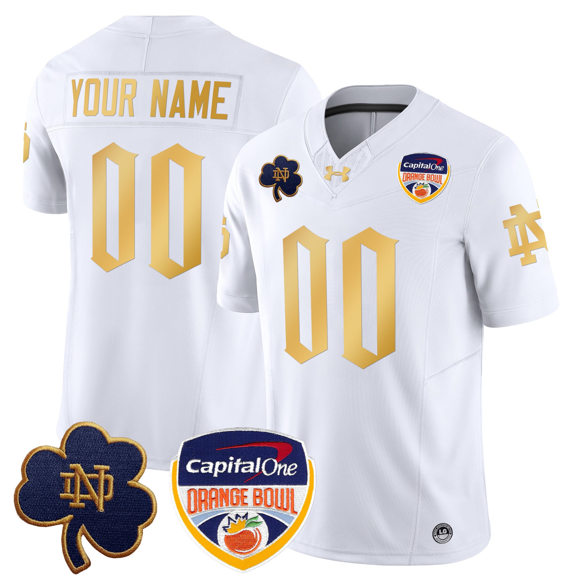 Notre Dame Fighting Irish 2024 Orange Bowl Patch Vapor Limited Custom Jersey V2 – All Stitched