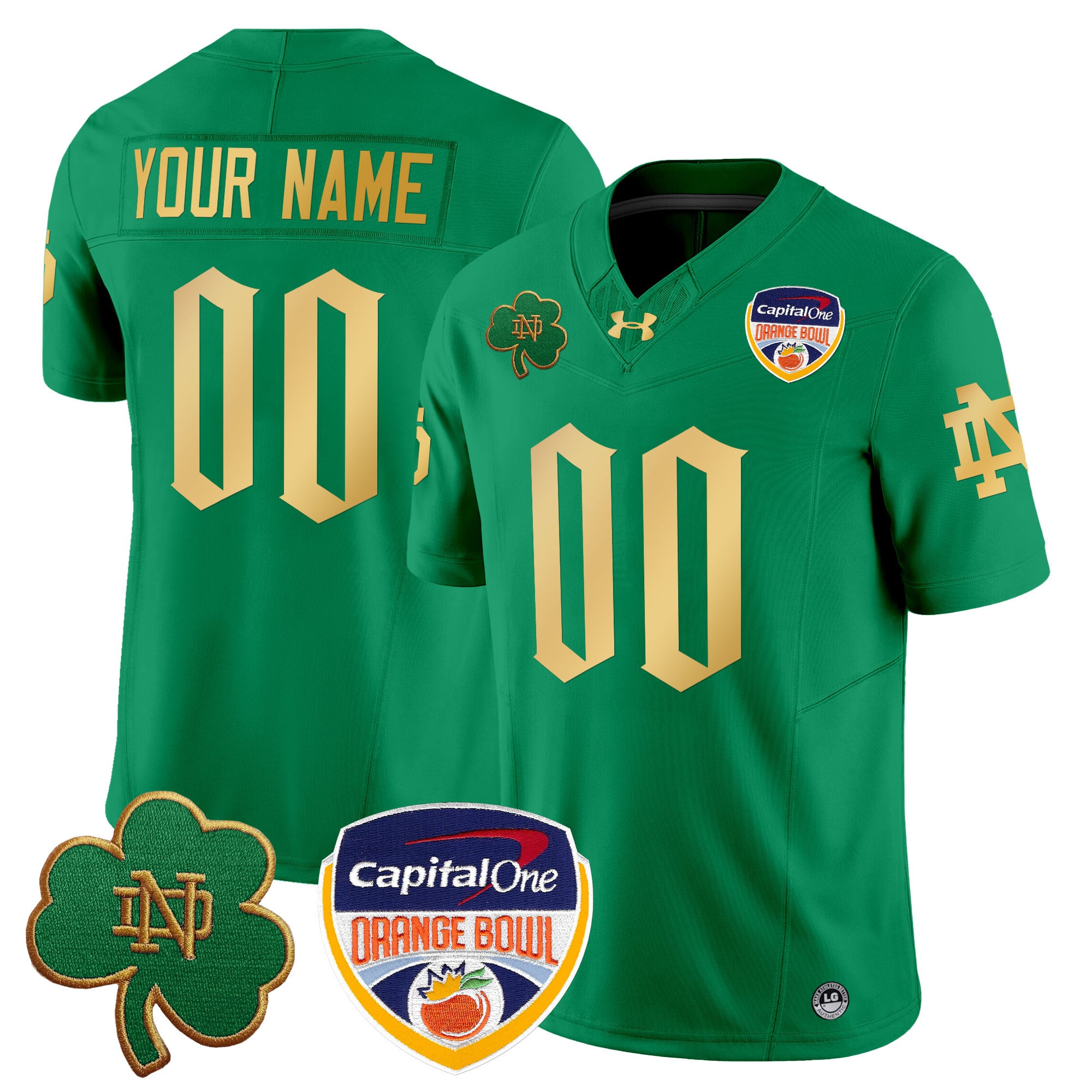 Notre Dame Fighting Irish 2024 Orange Bowl Patch Vapor Limited Custom Jersey V2 – All Stitched