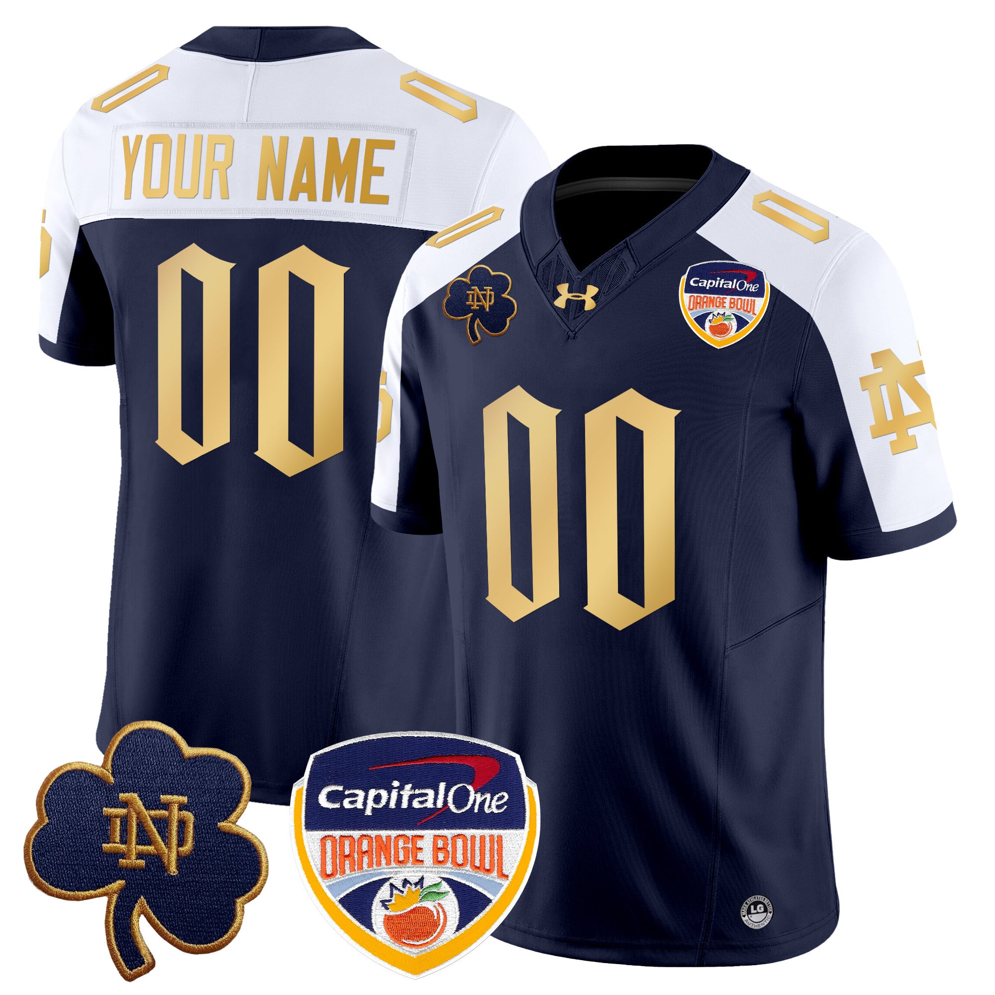Notre Dame Fighting Irish 2024 Orange Bowl Patch Vapor Limited Custom Jersey V2 – All Stitched
