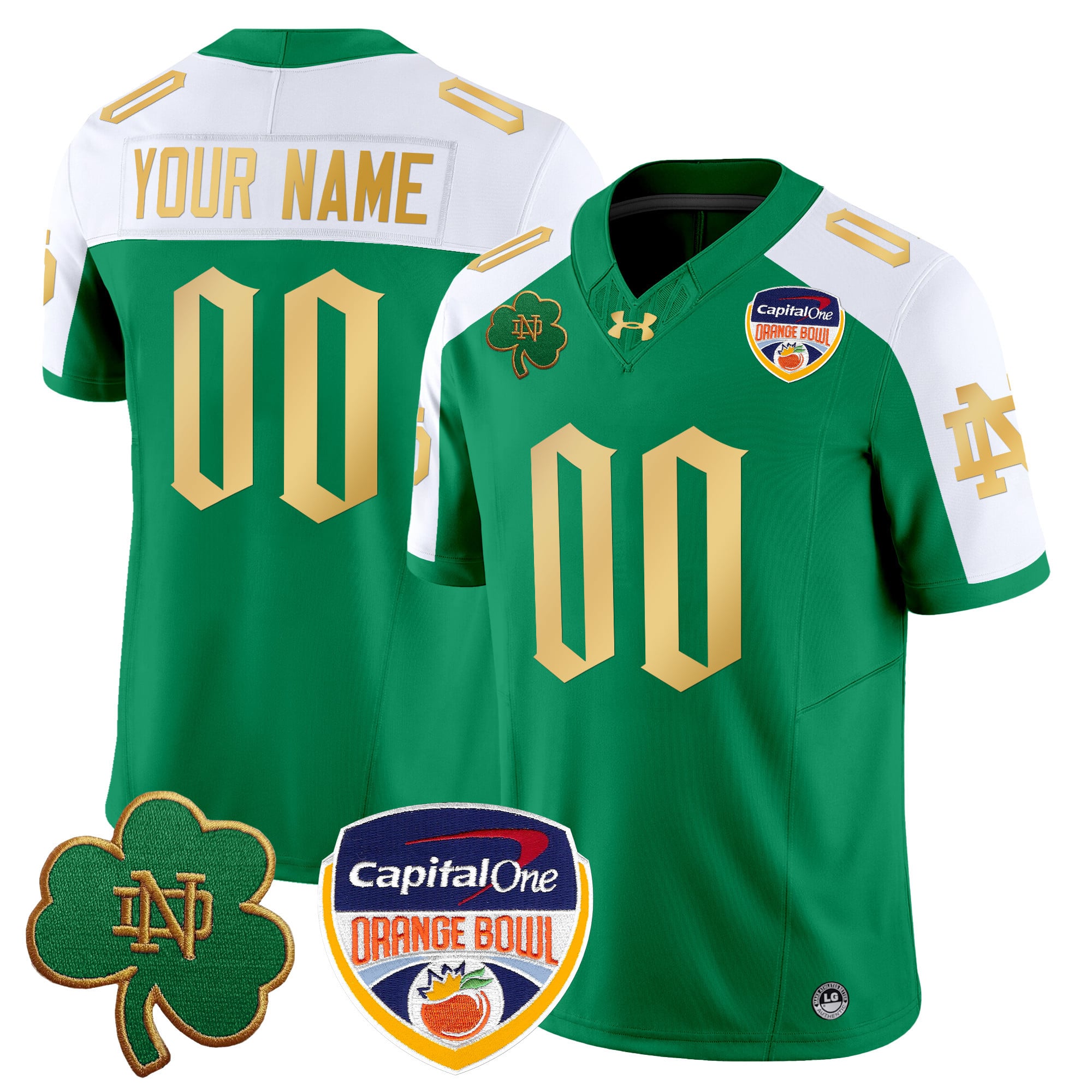 Notre Dame Fighting Irish 2024 Orange Bowl Patch Vapor Limited Custom Jersey V2 – All Stitched