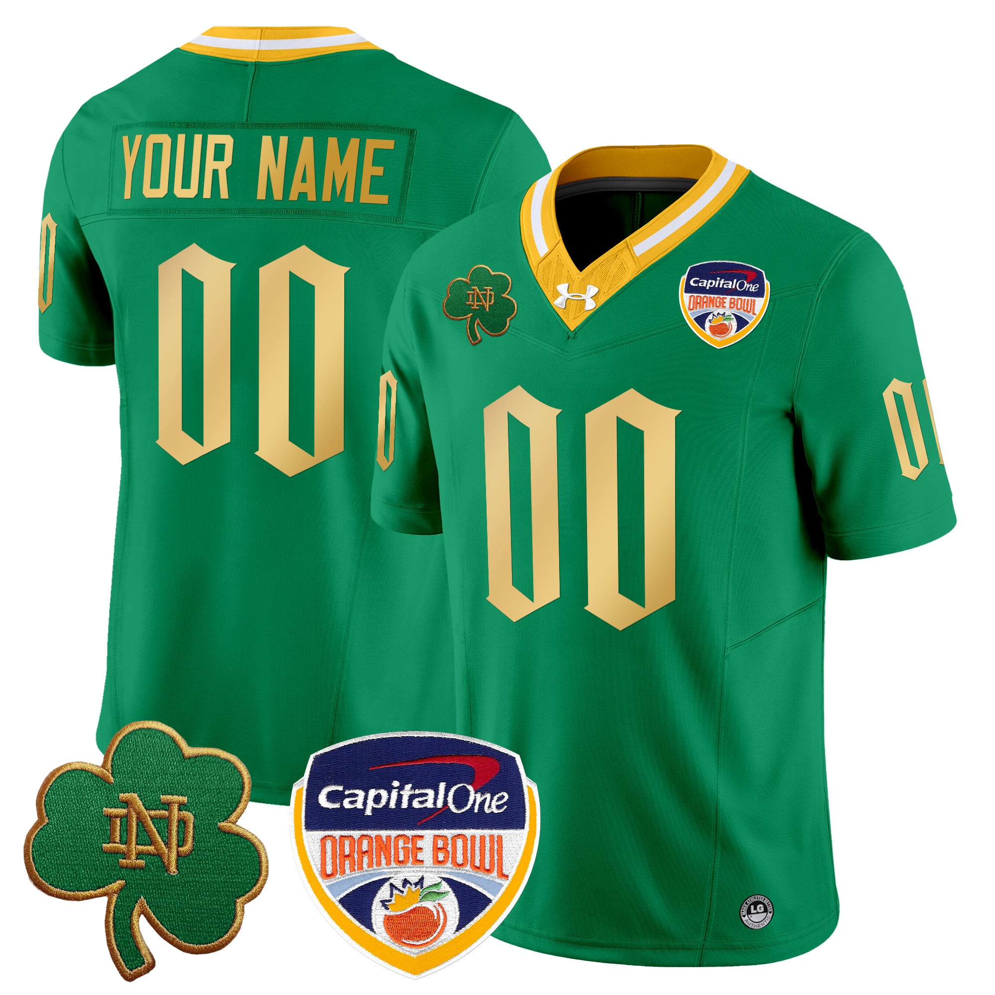 Notre Dame Fighting Irish 2024 Orange Bowl Patch Vapor Limited Custom Jersey V2 – All Stitched