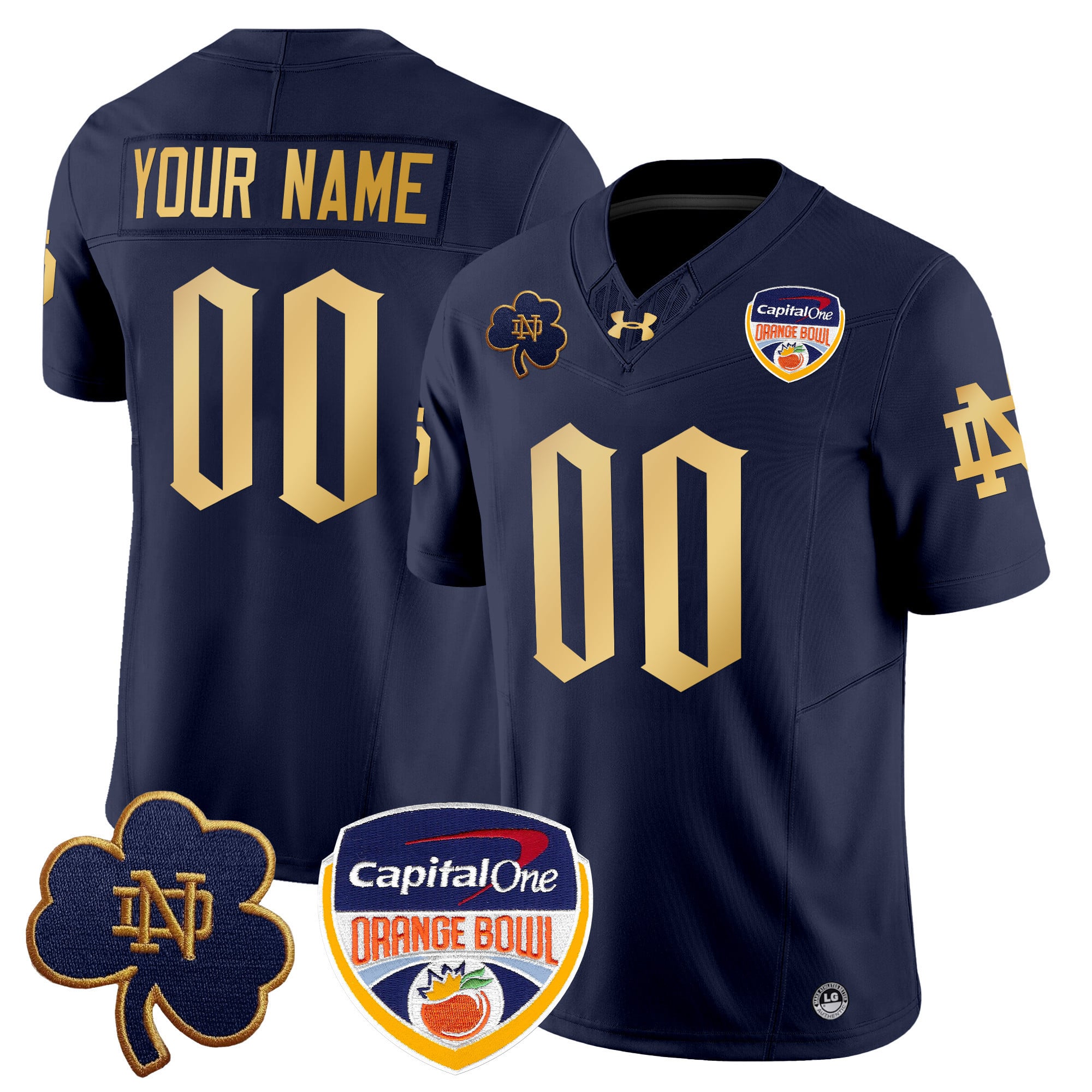 Notre Dame Fighting Irish 2024 Orange Bowl Patch Vapor Limited Custom Jersey V2 – All Stitched