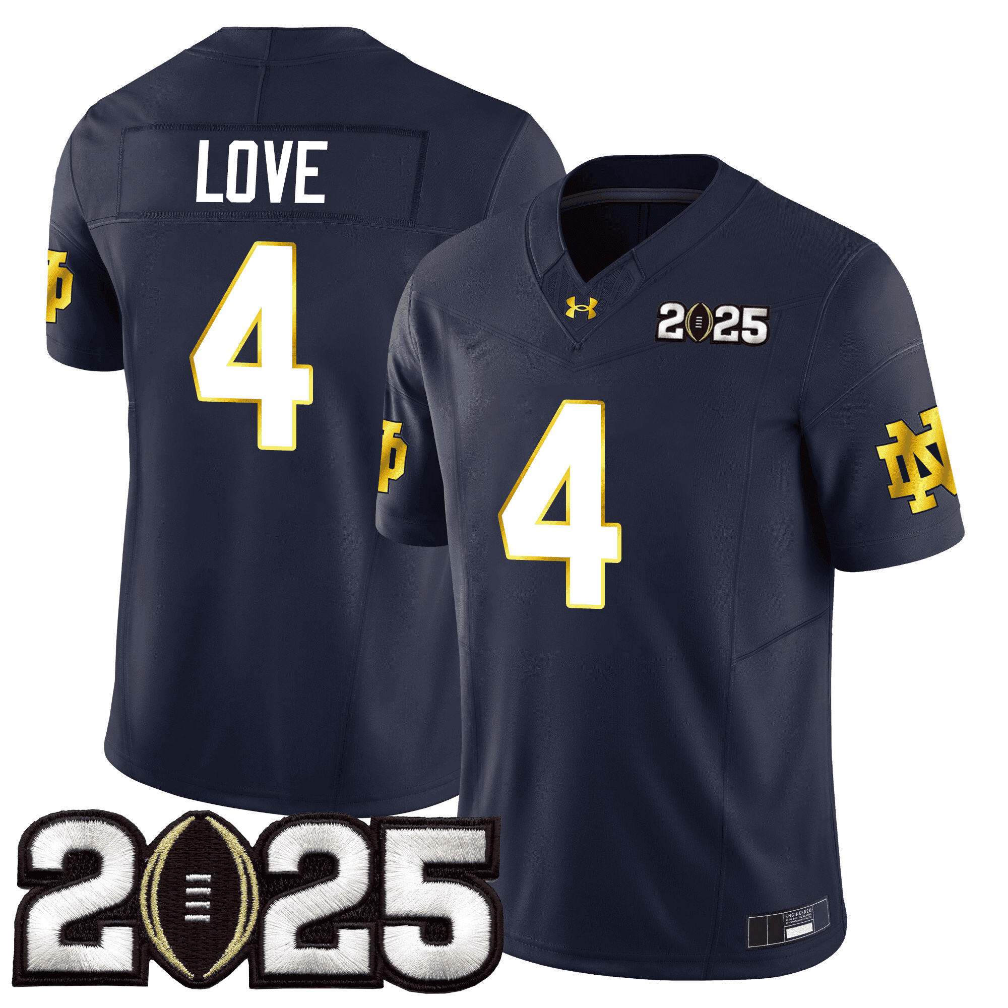 Men’s Notre Dame Fighting Irish 24/25 Jersey – CFP Final Patch – All Stitched