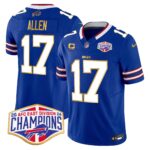 Men’s Bills 2024 AFC East Division Champions Gold Trim Vapor Limited Jersey – All Stitched