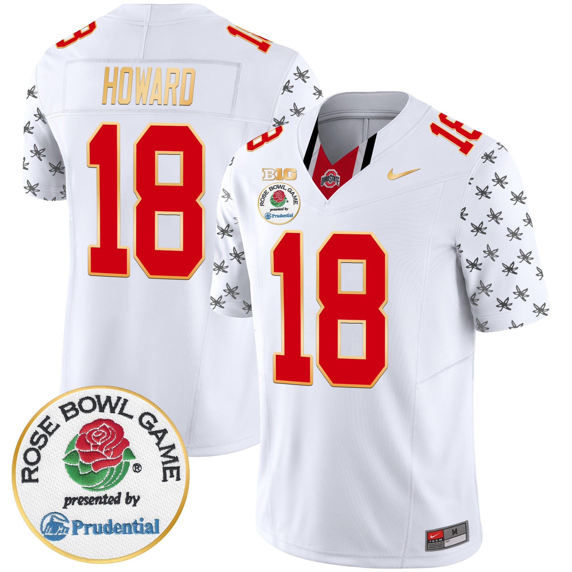 Men’s Ohio State Buckeyes Rose Bowl Gold Trim Vapor Limited Jersey – All Stitched