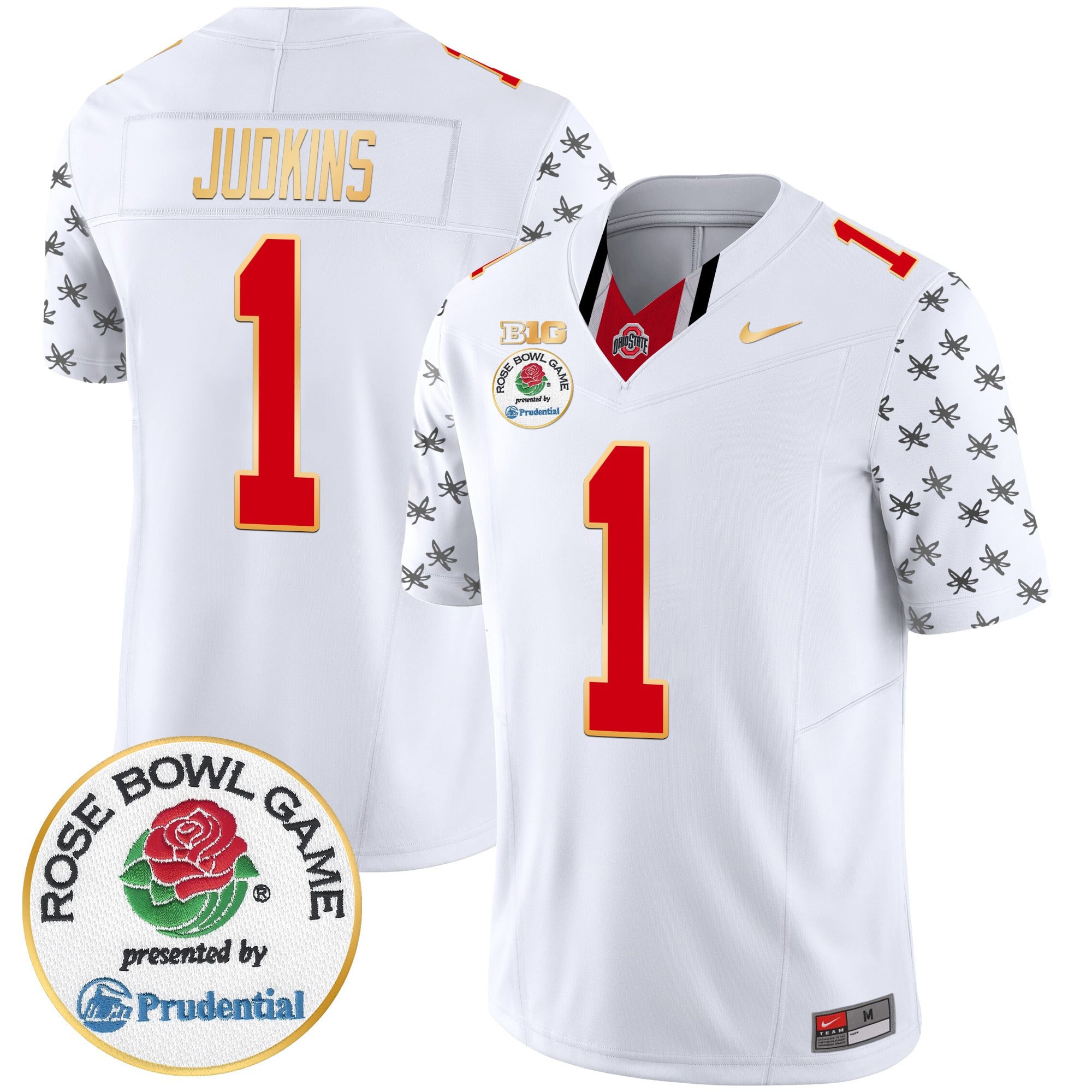 Men’s Ohio State Buckeyes Rose Bowl Gold Trim Vapor Limited Jersey – All Stitched