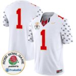 Men’s Ohio State Buckeyes Rose Bowl Gold Trim Vapor Limited Jersey – All Stitched