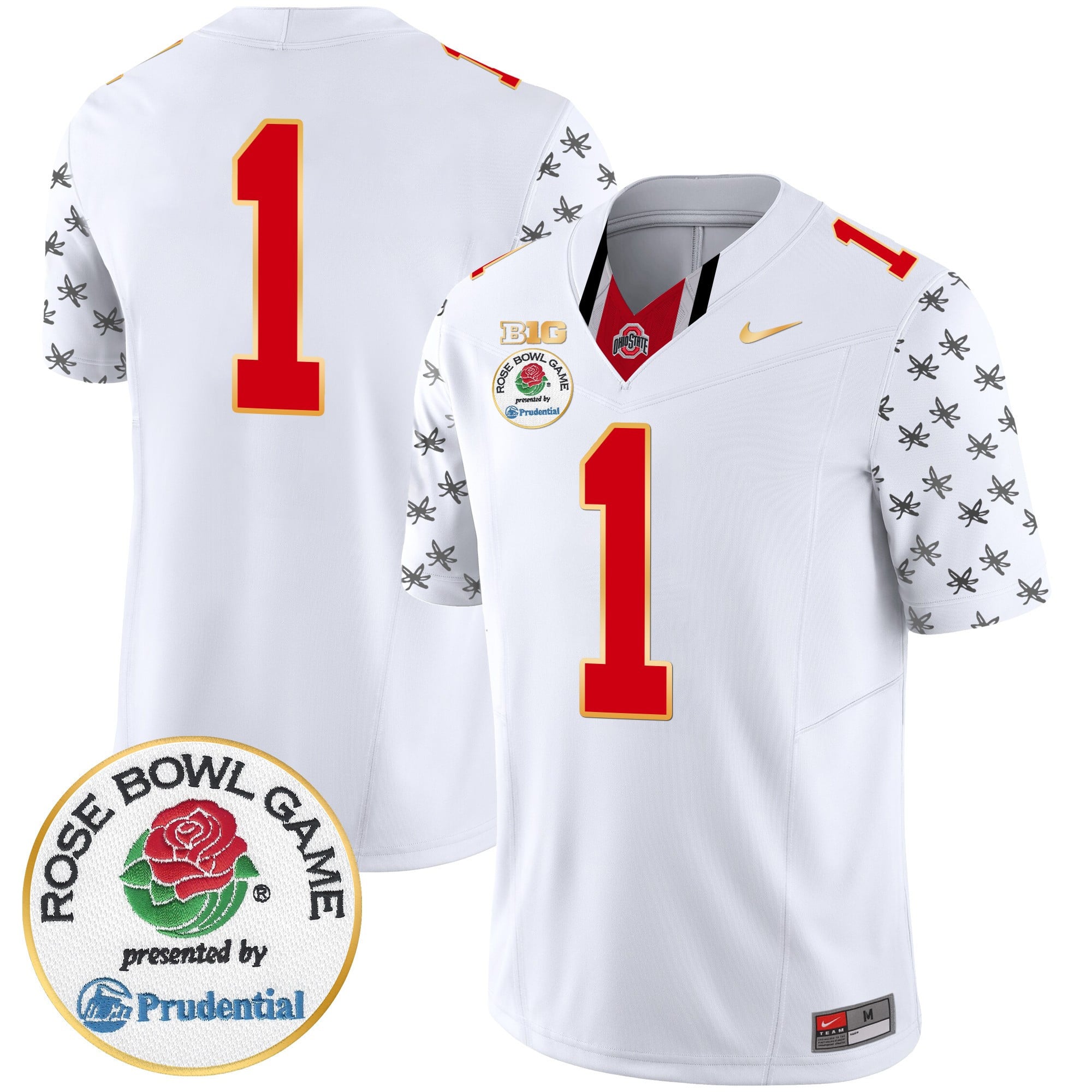 Men’s Ohio State Buckeyes Rose Bowl Gold Trim Vapor Limited Jersey – All Stitched