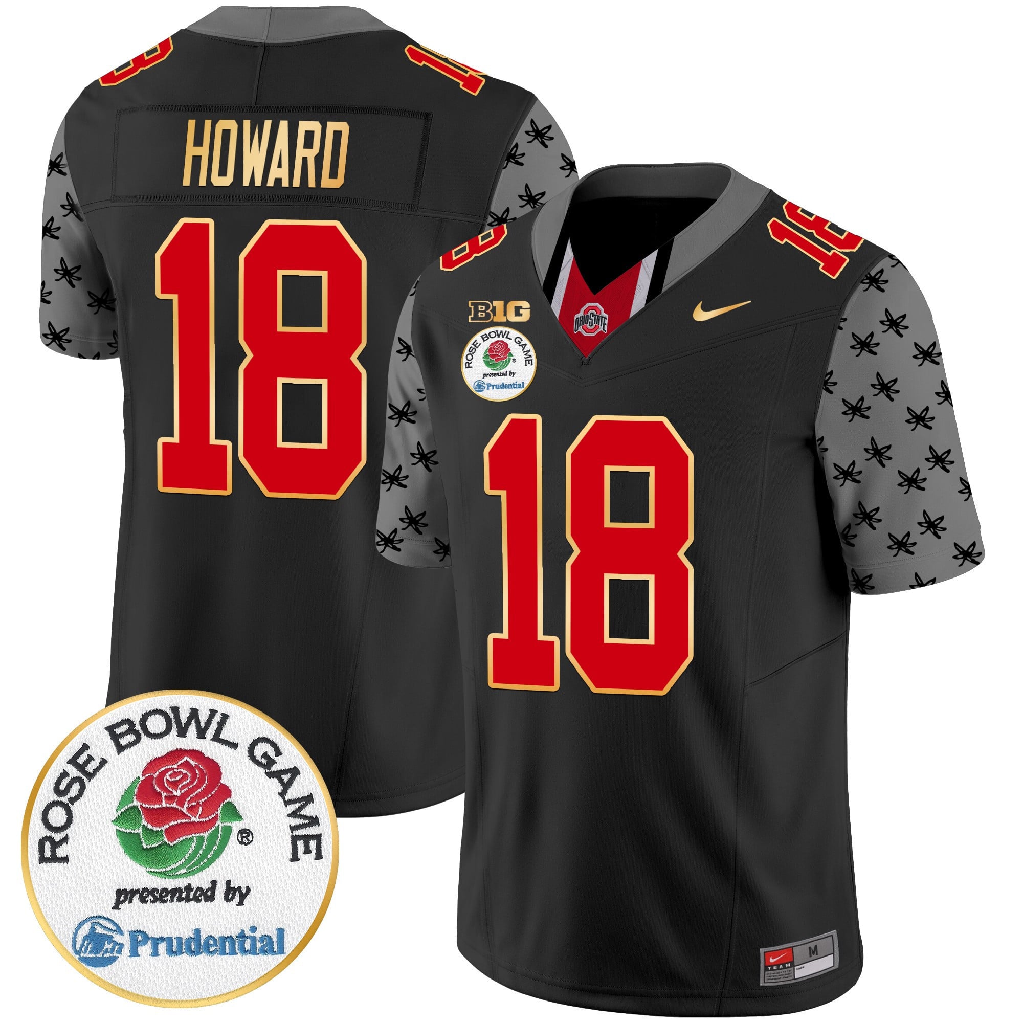Men’s Ohio State Buckeyes Rose Bowl Gold Trim Vapor Limited Jersey – All Stitched