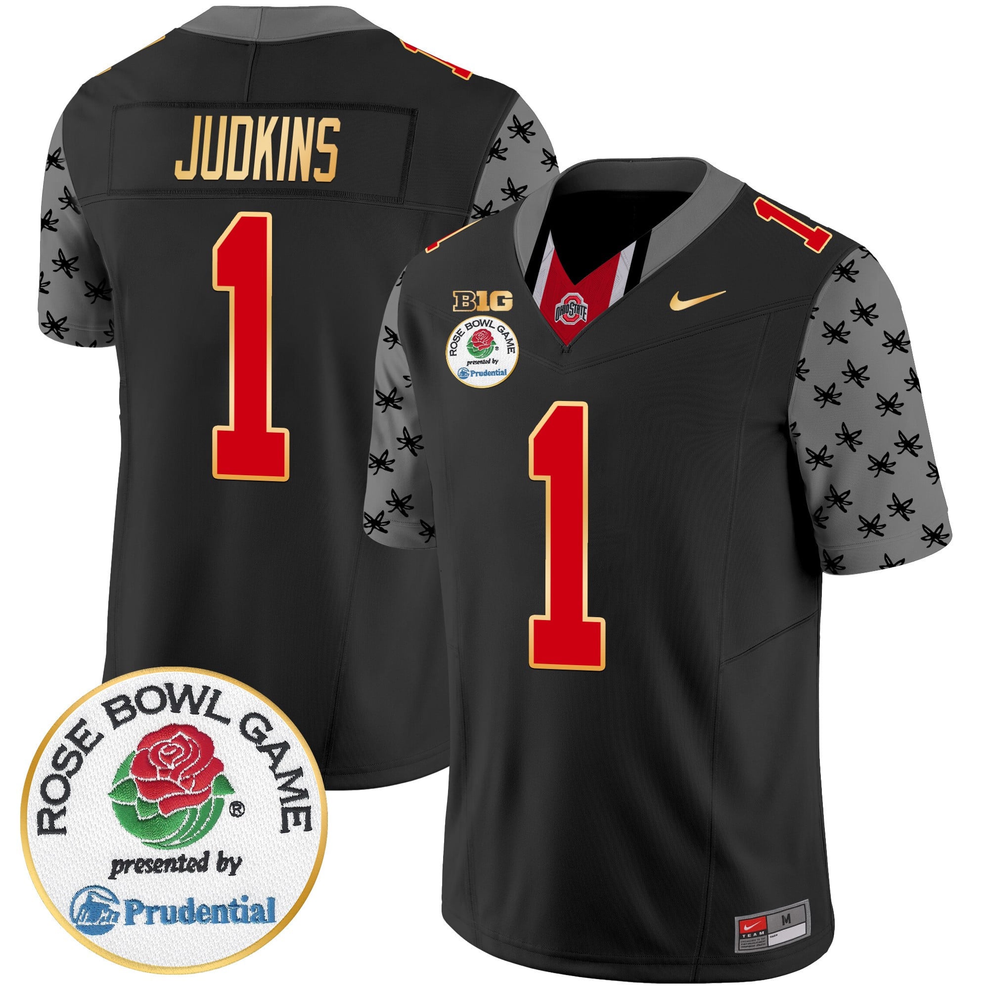 Men’s Ohio State Buckeyes Rose Bowl Gold Trim Vapor Limited Jersey – All Stitched