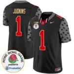 Men’s Ohio State Buckeyes Rose Bowl Gold Trim Vapor Limited Jersey – All Stitched