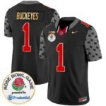 Men’s Ohio State Buckeyes Rose Bowl Gold Trim Vapor Limited Jersey – All Stitched
