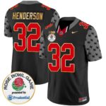 Men’s Ohio State Buckeyes Rose Bowl Gold Trim Vapor Limited Jersey – All Stitched