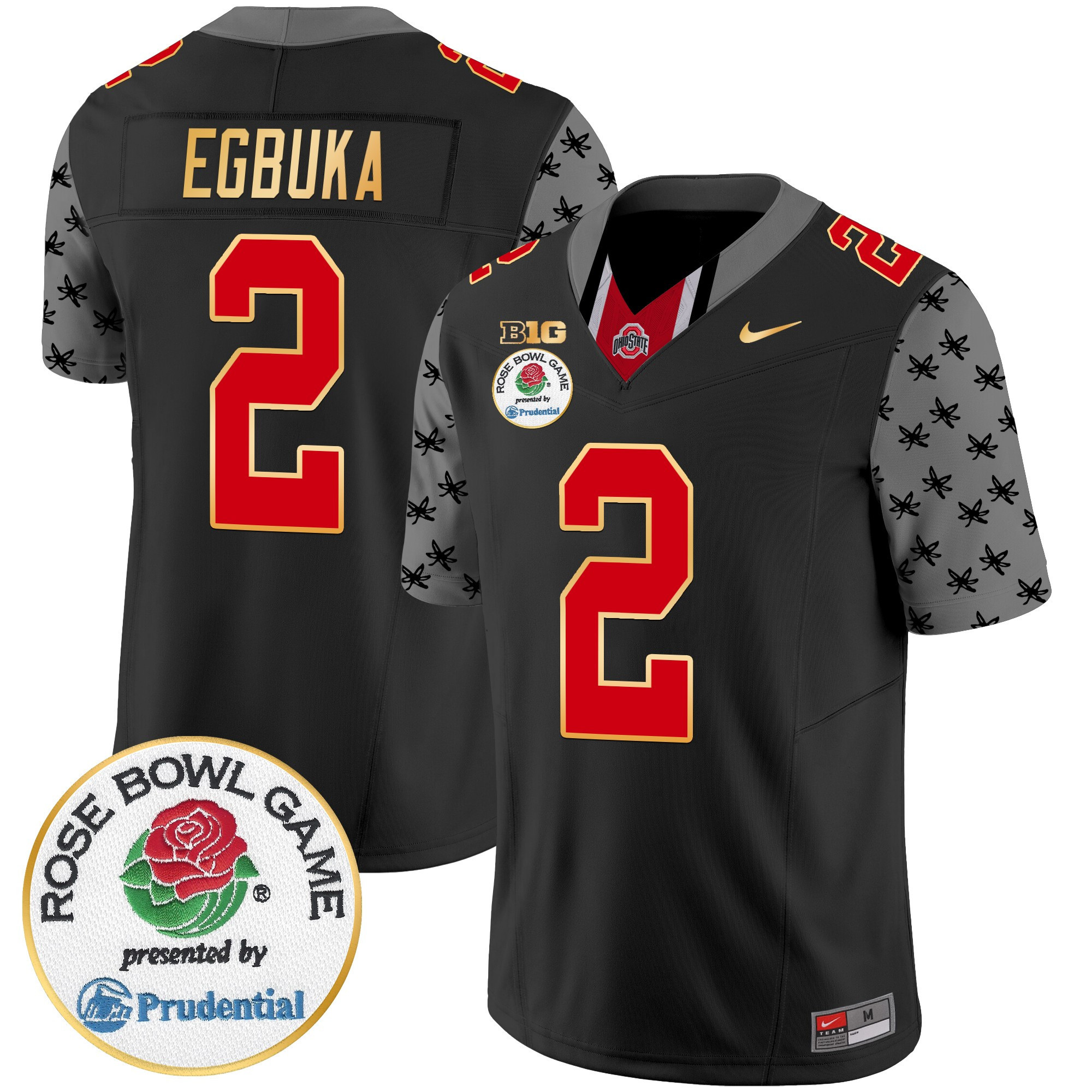Men’s Ohio State Buckeyes Rose Bowl Gold Trim Vapor Limited Jersey – All Stitched
