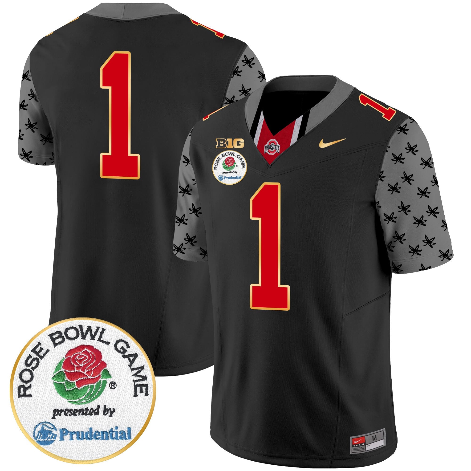 Men’s Ohio State Buckeyes Rose Bowl Gold Trim Vapor Limited Jersey – All Stitched