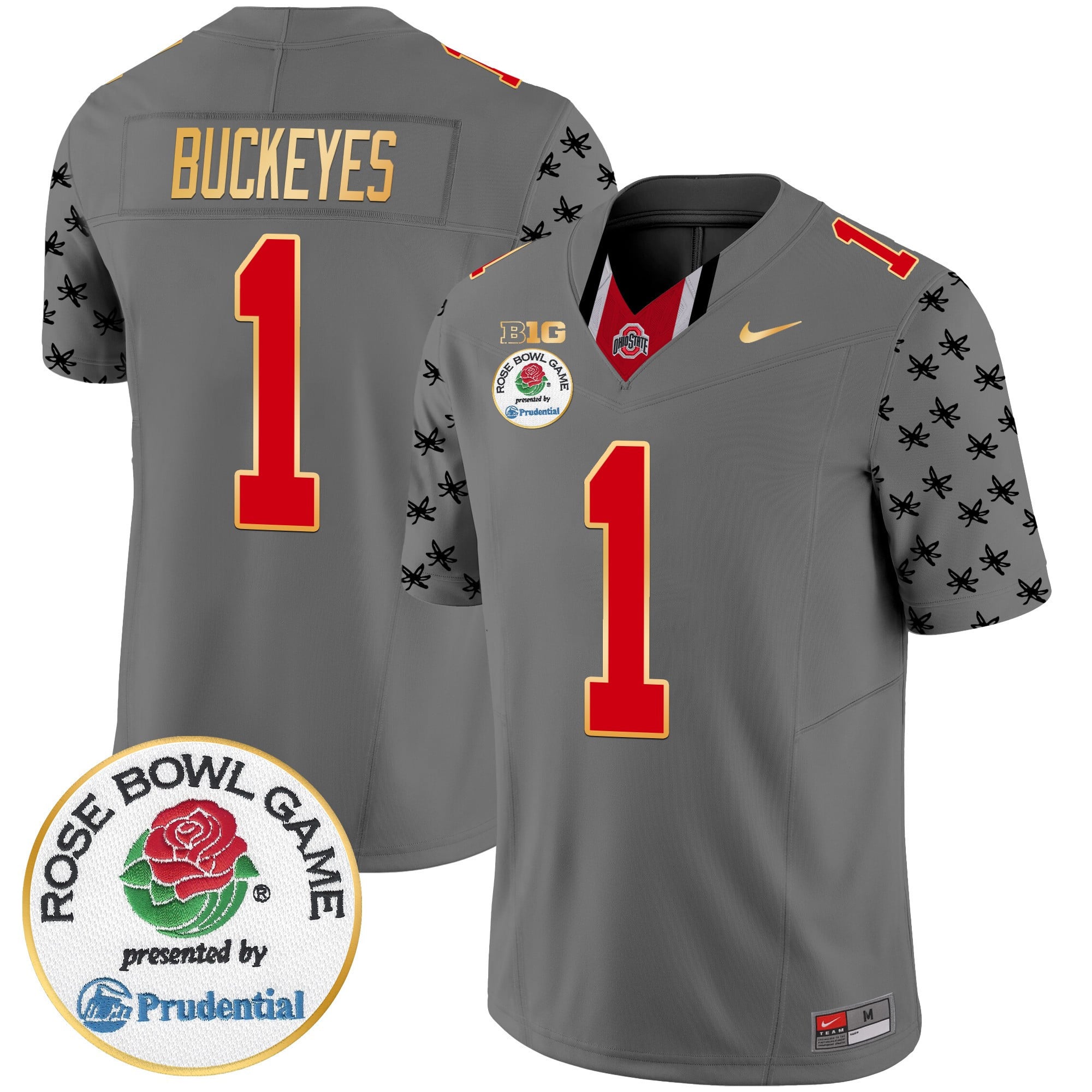 Men’s Ohio State Buckeyes Rose Bowl Gold Trim Vapor Limited Jersey – All Stitched