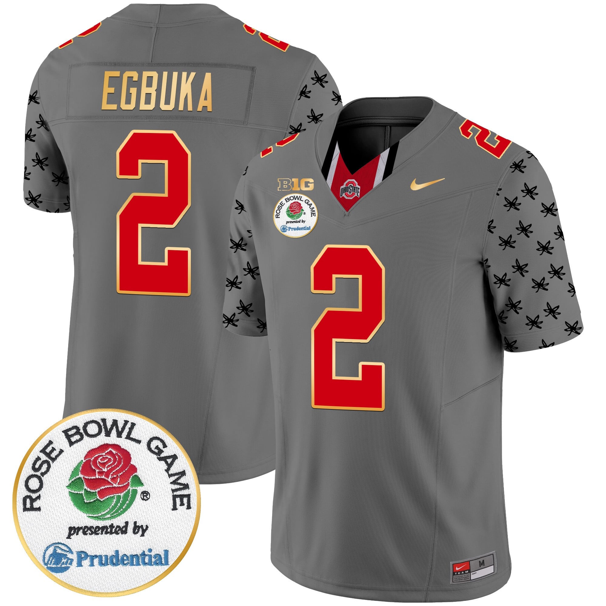 Men’s Ohio State Buckeyes Rose Bowl Gold Trim Vapor Limited Jersey – All Stitched