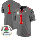 Men’s Ohio State Buckeyes Rose Bowl Gold Trim Vapor Limited Jersey – All Stitched