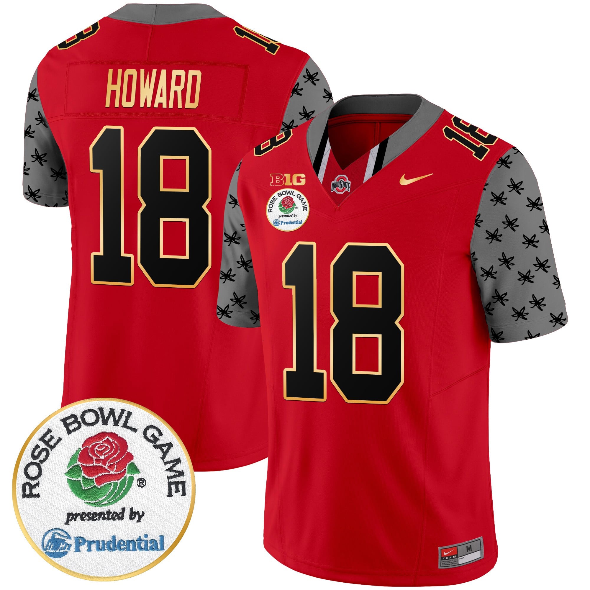 Men’s Ohio State Buckeyes Rose Bowl Gold Trim Vapor Limited Jersey – All Stitched