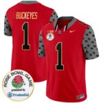 Men’s Ohio State Buckeyes Rose Bowl Gold Trim Vapor Limited Jersey – All Stitched