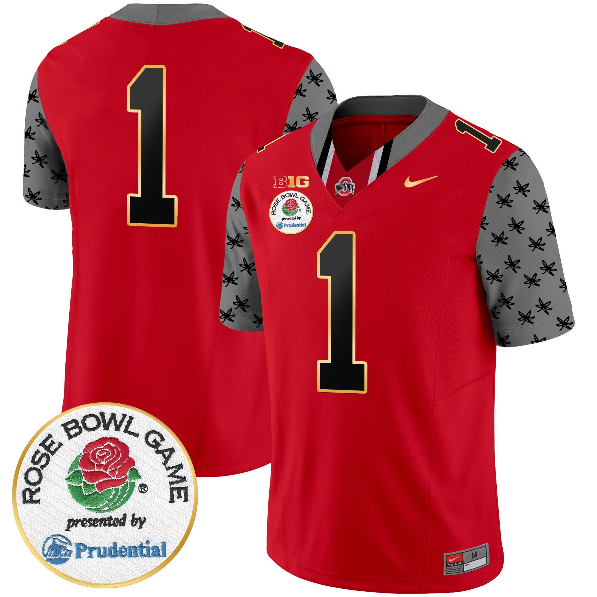Men’s Ohio State Buckeyes Rose Bowl Gold Trim Vapor Limited Jersey – All Stitched
