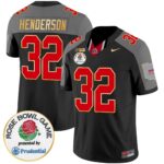 Men’s Ohio State Buckeyes Rose Bowl Gold Trim Vapor Limited Jersey – All Stitched