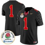 Men’s Ohio State Buckeyes Rose Bowl Gold Trim Vapor Limited Jersey – All Stitched
