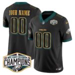 Custom Gender/Name Eagles 2024 NFC East Division Champions Gold Trim Vapor Limited Jersey – All Stitched