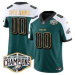 Custom Gender/Name Eagles 2024 NFC East Division Champions Gold Trim Vapor Limited Jersey – All Stitched