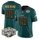 Custom Gender/Name Eagles 2024 NFC East Division Champions Gold Trim Vapor Limited Jersey – All Stitched