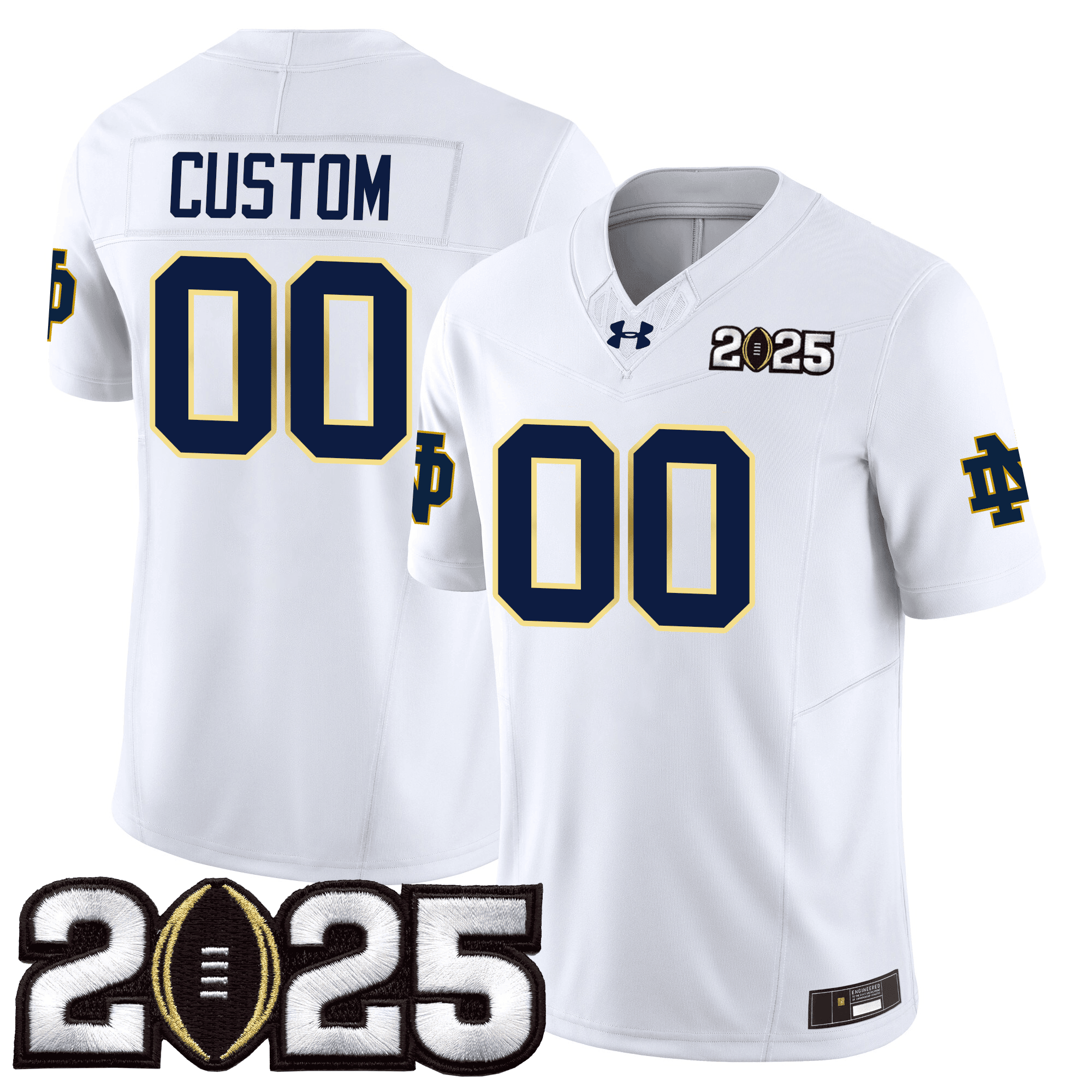 Custom Notre Dame Fighting Irish 24/25 Jersey – CFP Final Patch – All Stitched