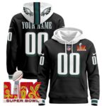 Philadelphia Eagles Super Bowl LIX Patch Custom Pullover Hoodie
