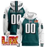 Philadelphia Eagles Super Bowl LIX Patch Custom Pullover Hoodie