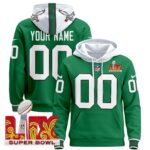 Philadelphia Eagles Super Bowl LIX Patch Custom Pullover Hoodie