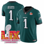 Men’s Philadelphia Eagles Jersey – Super Bowl LIX Champions Patch – All Stiched