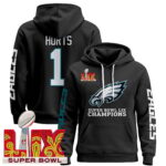 Philadelphia Eagles Super Bowl LIX Patch Pullover Hoodie V5
