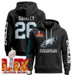 Philadelphia Eagles Super Bowl LIX Patch Pullover Hoodie V5