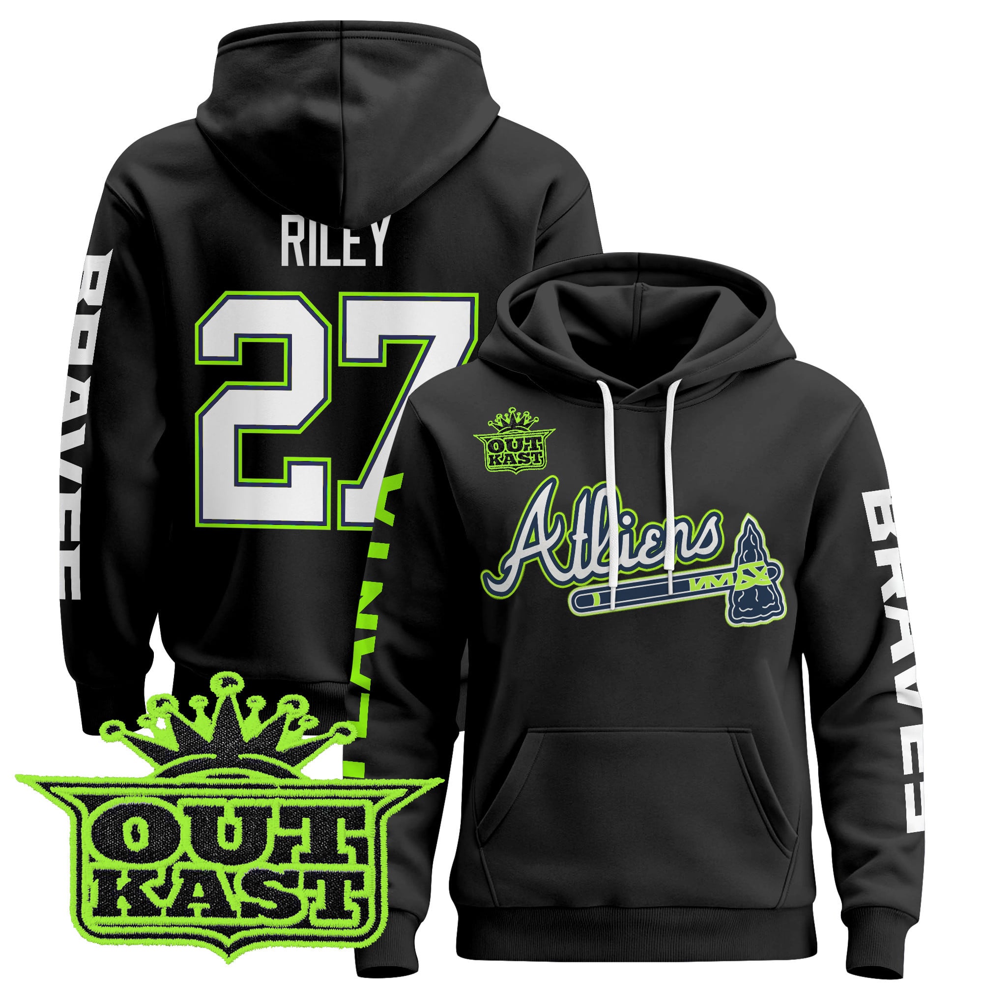 Men’s Atlanta Braves 2025 Atliens Pullover Hoodie – All Stitched