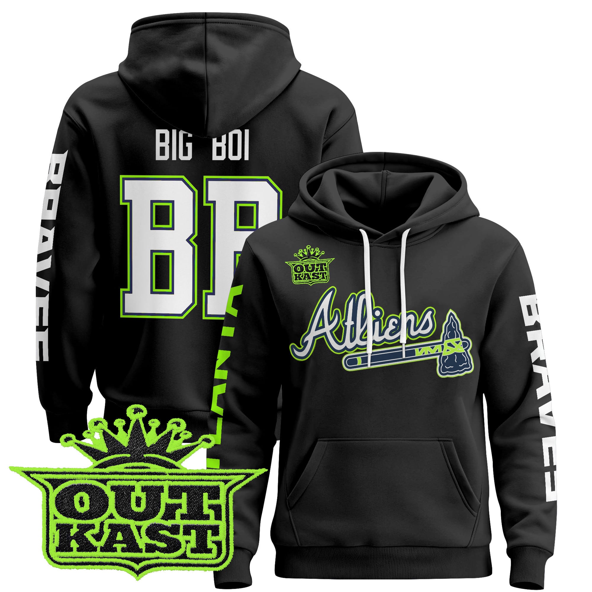 Men’s Atlanta Braves 2025 Atliens Pullover Hoodie – All Stitched