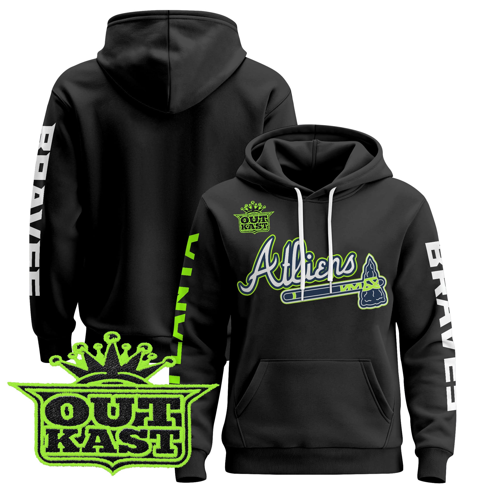 Men’s Atlanta Braves 2025 Atliens Pullover Hoodie – All Stitched