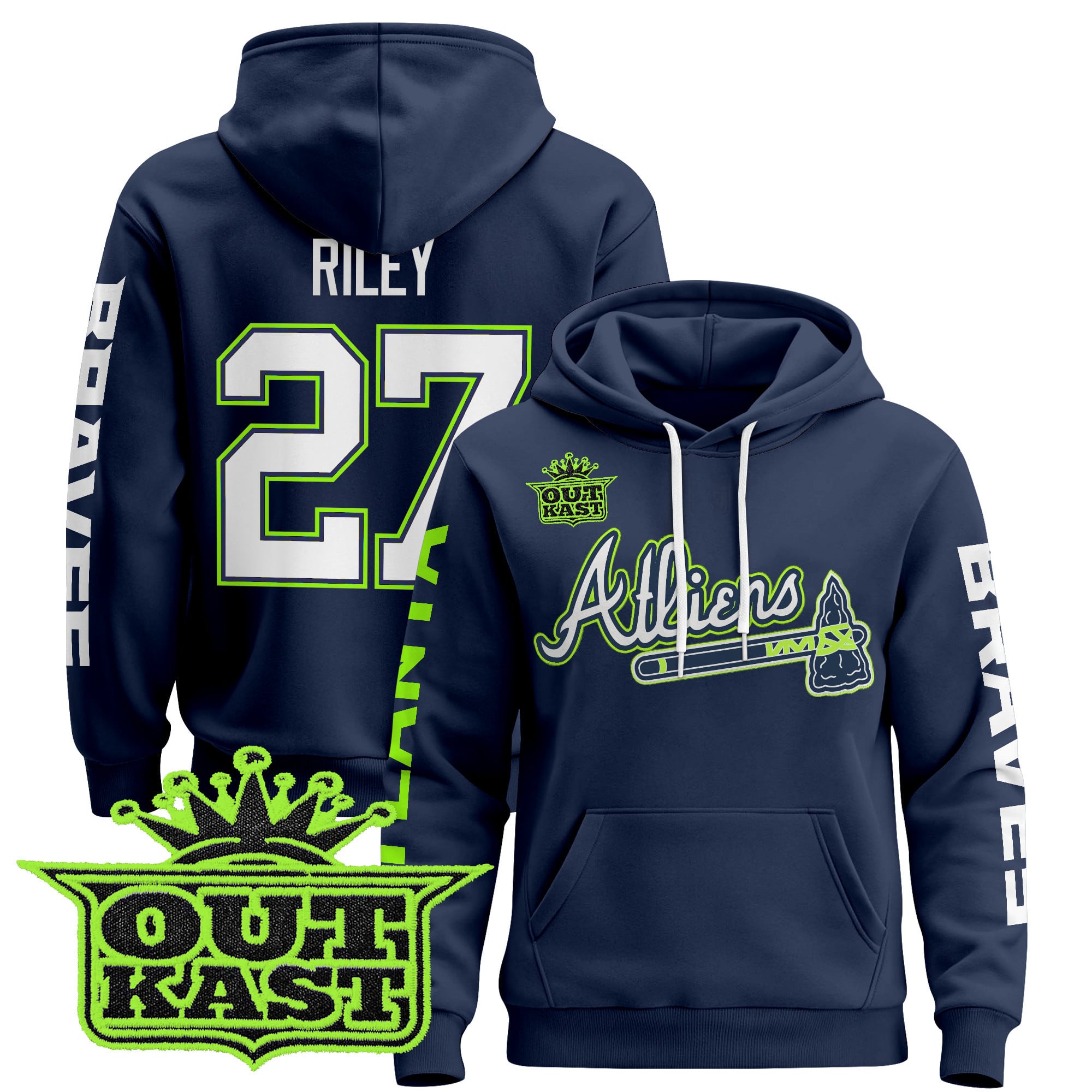 Men’s Atlanta Braves 2025 Atliens Pullover Hoodie – All Stitched