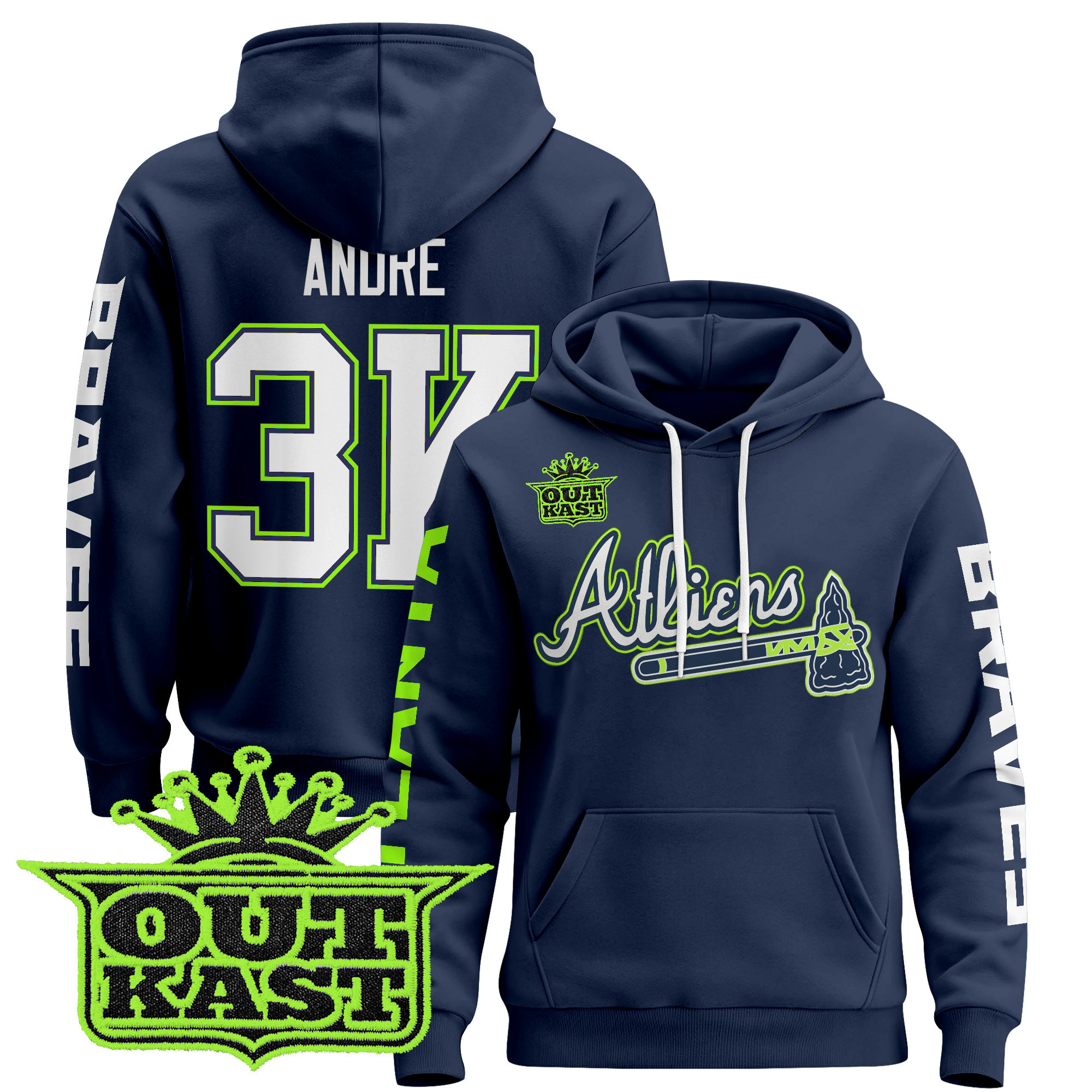 Men’s Atlanta Braves 2025 Atliens Pullover Hoodie – All Stitched