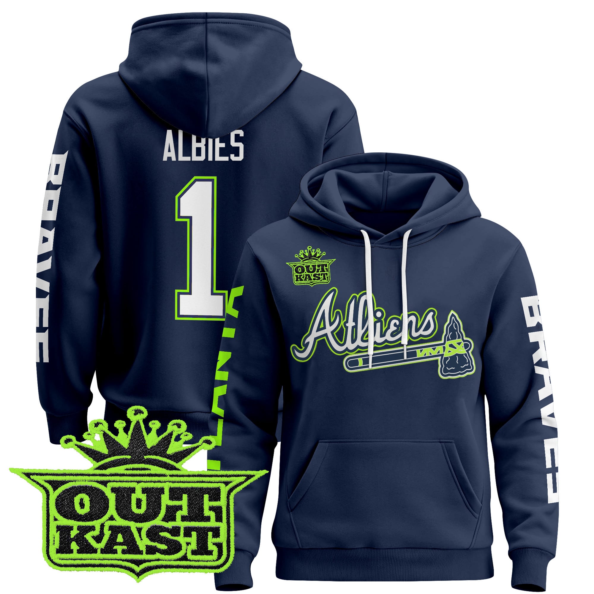 Men’s Atlanta Braves 2025 Atliens Pullover Hoodie – All Stitched