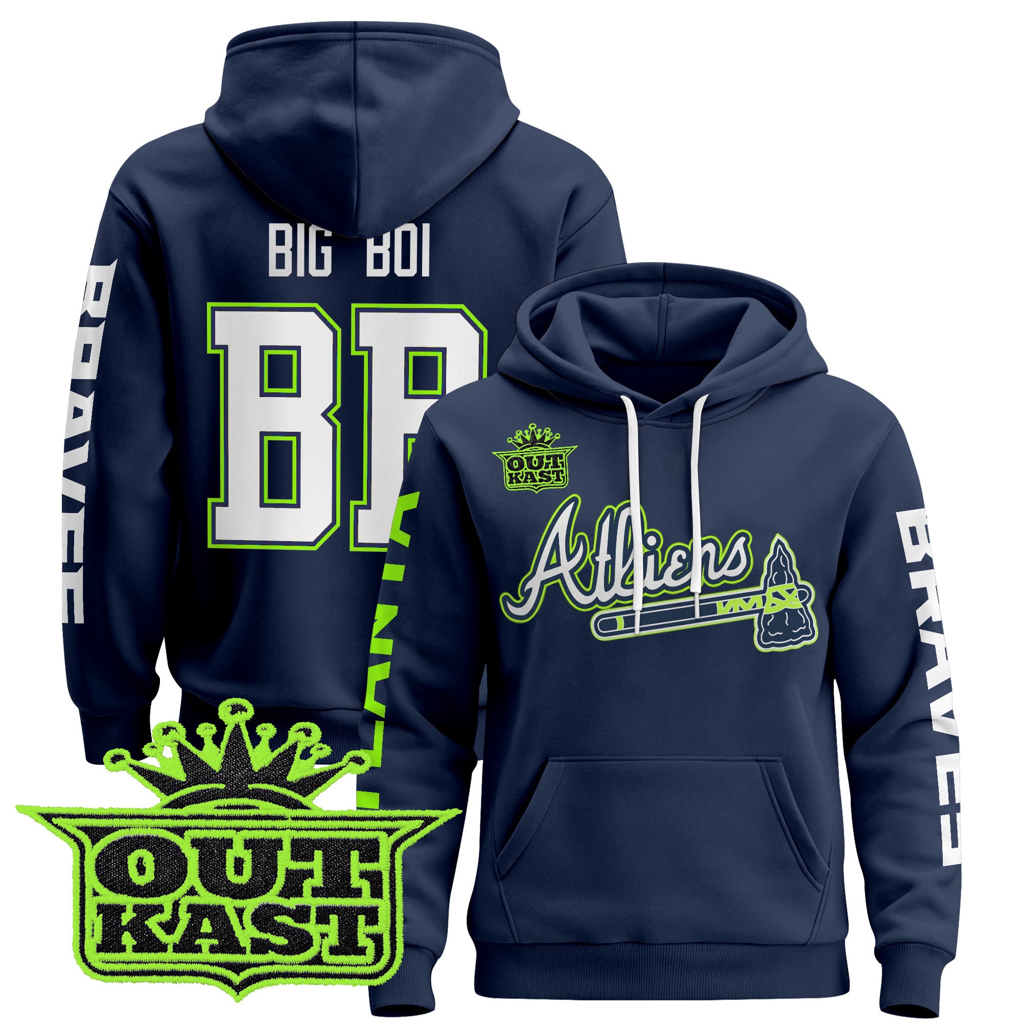 Men’s Atlanta Braves 2025 Atliens Pullover Hoodie – All Stitched