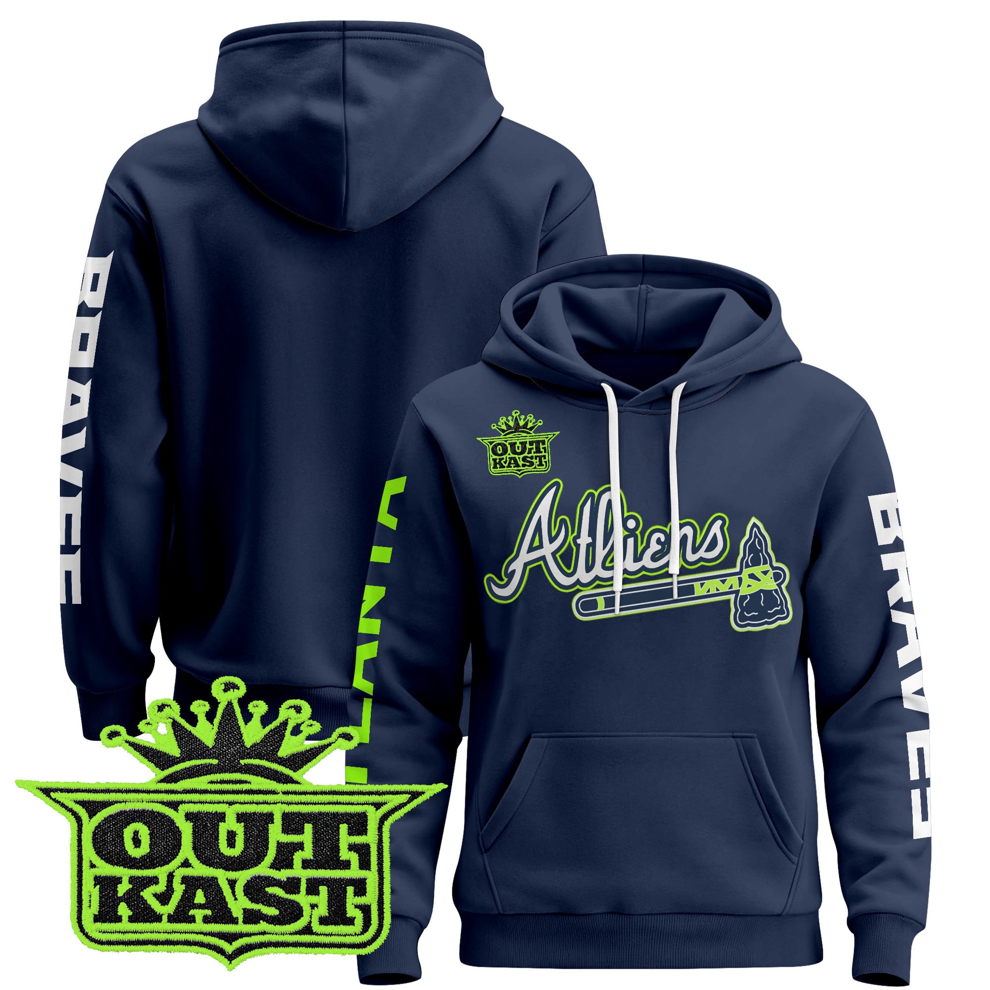 Men’s Atlanta Braves 2025 Atliens Pullover Hoodie – All Stitched