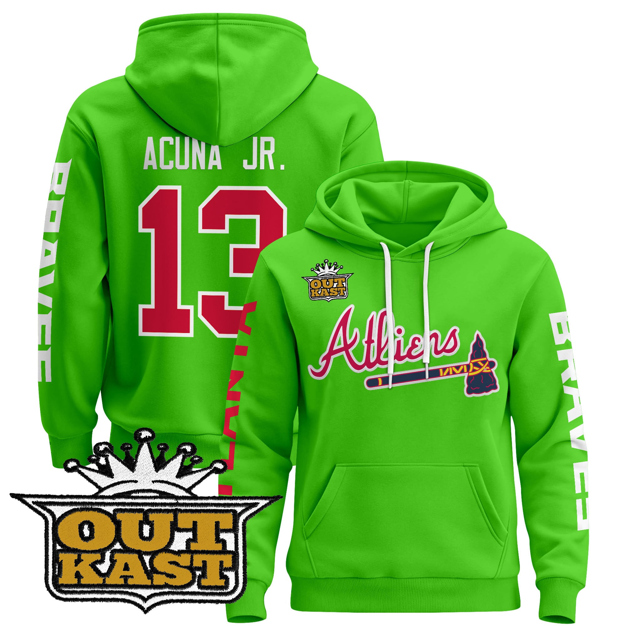 Men’s Atlanta Braves 2025 Atliens Pullover Hoodie – All Stitched