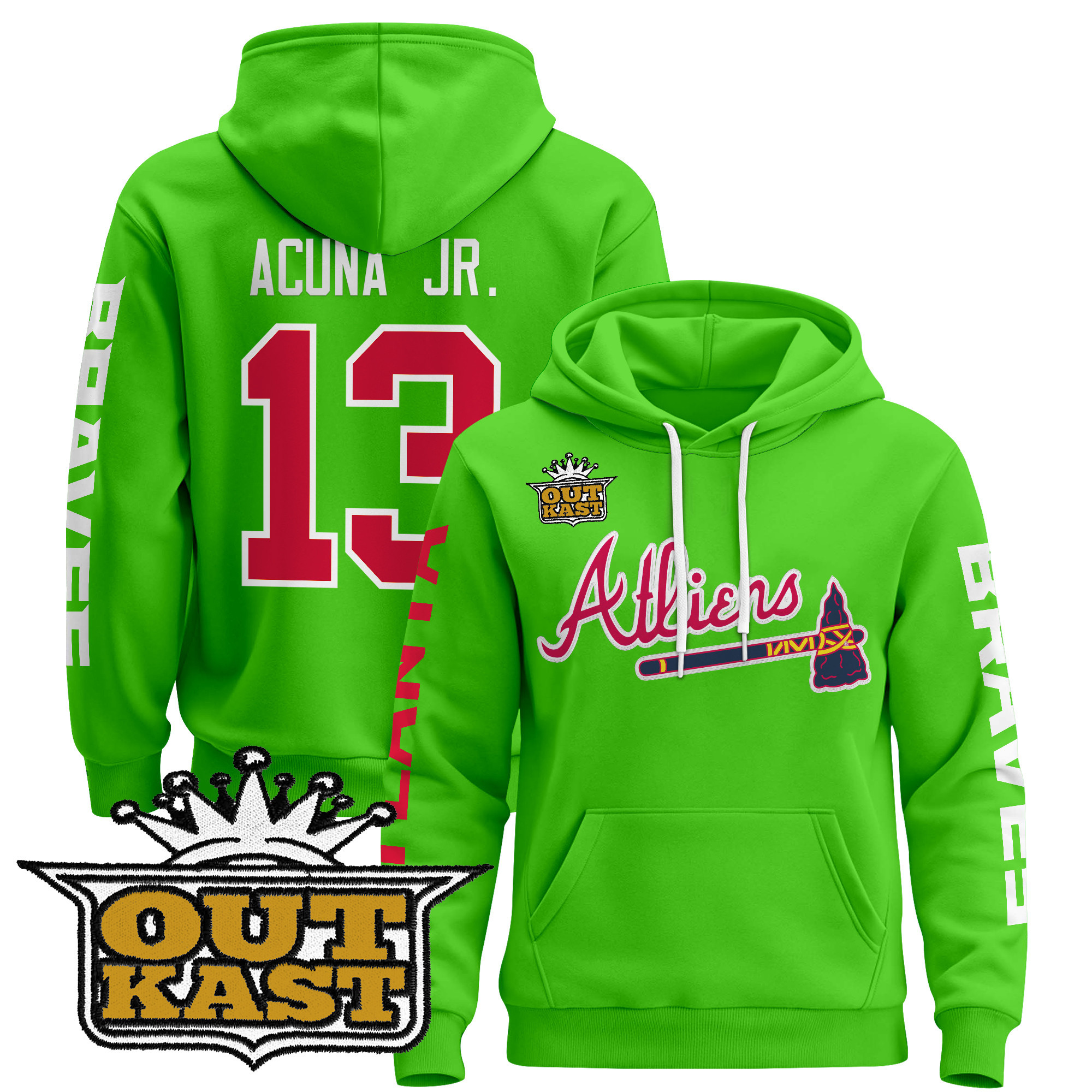 Men’s Atlanta Braves 2025 Atliens Pullover Hoodie – All Stitched