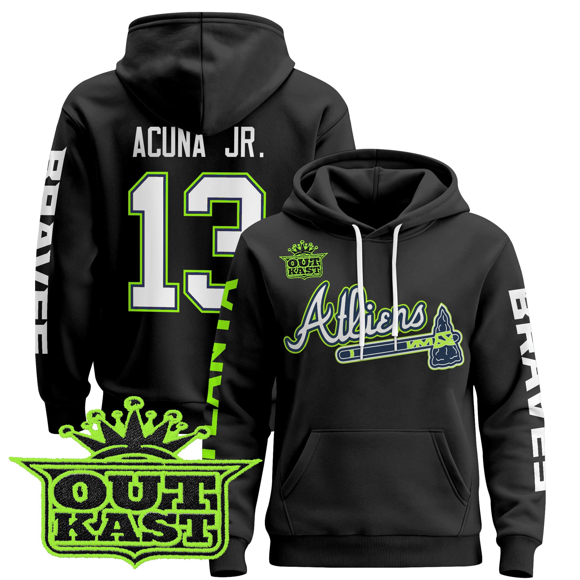 Men’s Atlanta Braves 2025 Atliens Pullover Hoodie – All Stitched