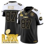 Men’s Chiefs Super Bowl LIX Patch Gold Vapor Limited Jersey – All Stitched